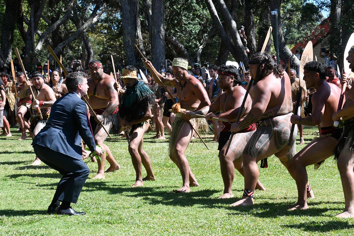Chris Traill;David Seymour at Waitangi Treaty Grounds;The challenge.