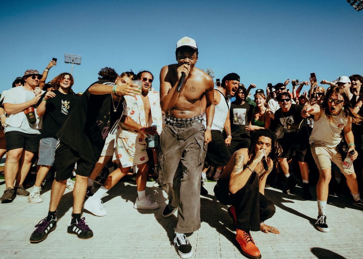 Tom Grut;Paris Texas;In the mosh pit at Laneway