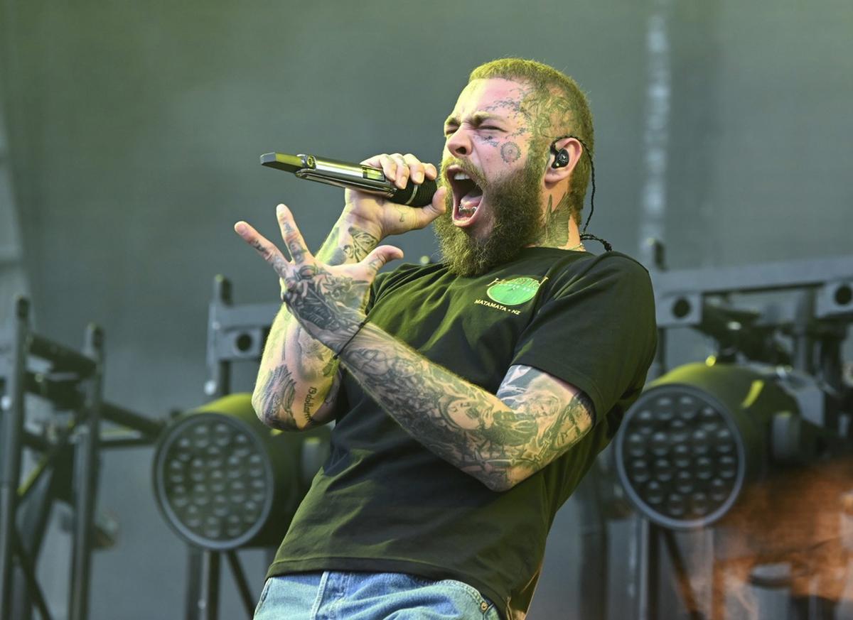 Craig Baxter;Post Malone performs at Forsyth Barr Stadium 2023