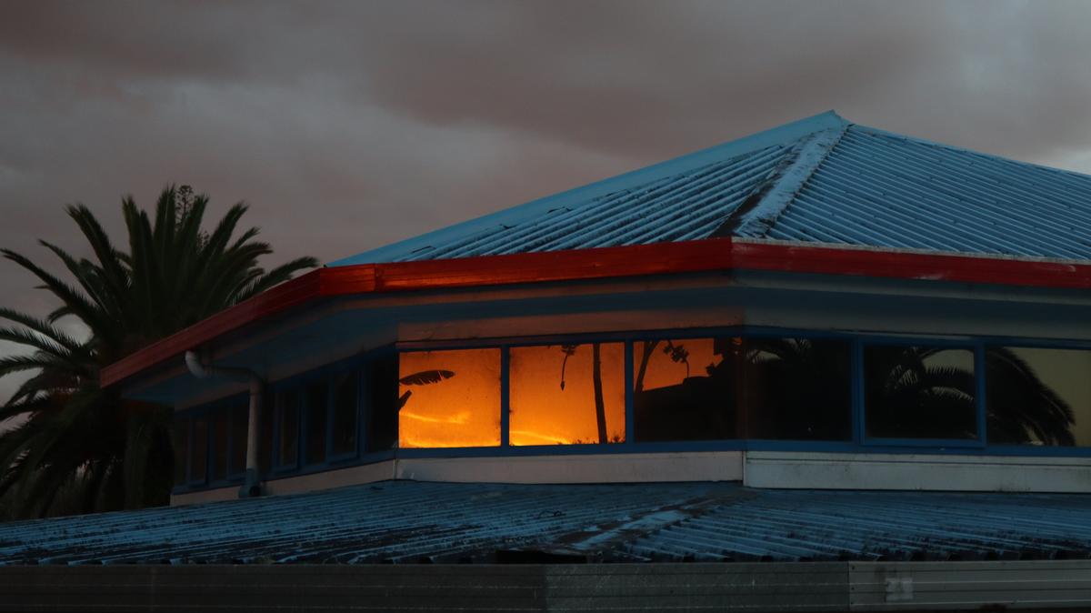 Rose Fifita;Where we gather;I captured this photo at my Tongan church, a place deeply tied to my roots. The glow behind the windows felt like more than a sunset; it felt like culture, pride, and memory shining through. This is where I feel grounded, where my identity is shaped and carried forward a reflection of the light I come from.