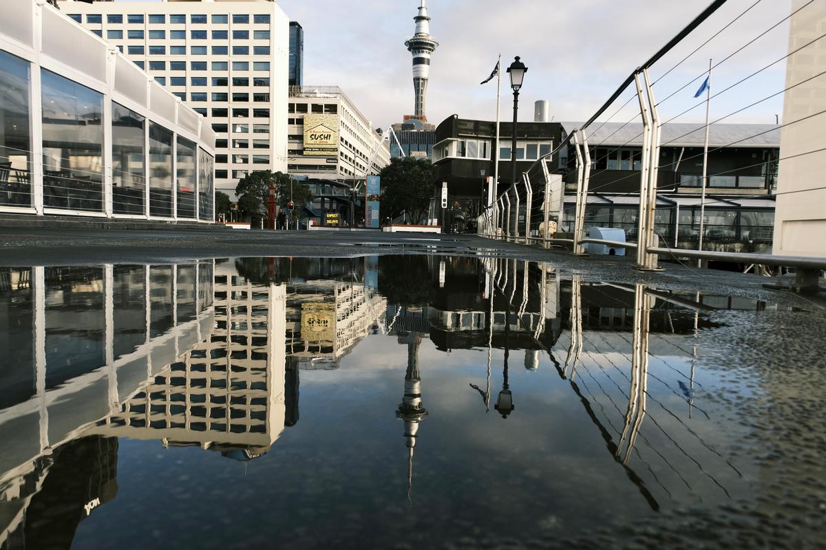 Damian Andrews;Auckland City Reflections Rainy Day
