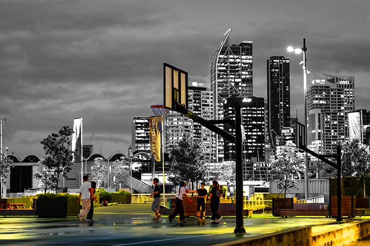Delphine Yu;Playing basketball in the city