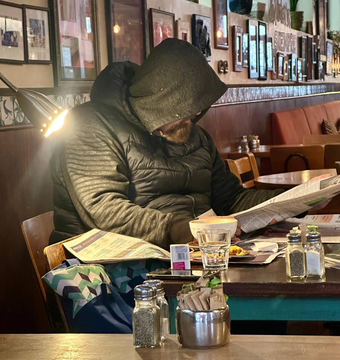 Lynn Clayton;Coffee and paper at your local cafe!